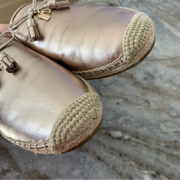 Coach Cassidy Espadrille Gold Metallic Mule Slides Women’s 8.5 - Picture 8 of 11
